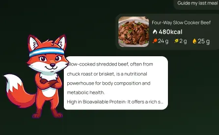 The AI coach explaining the nutrition of a logged meal